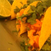 Pictured: Sweet Potato Tacos (recipe from Color Me Vegan by Colleen Patrick-Goudreau) topped with fresh lime juice and a generous a heap of the best herb on the planet: cilantro. 